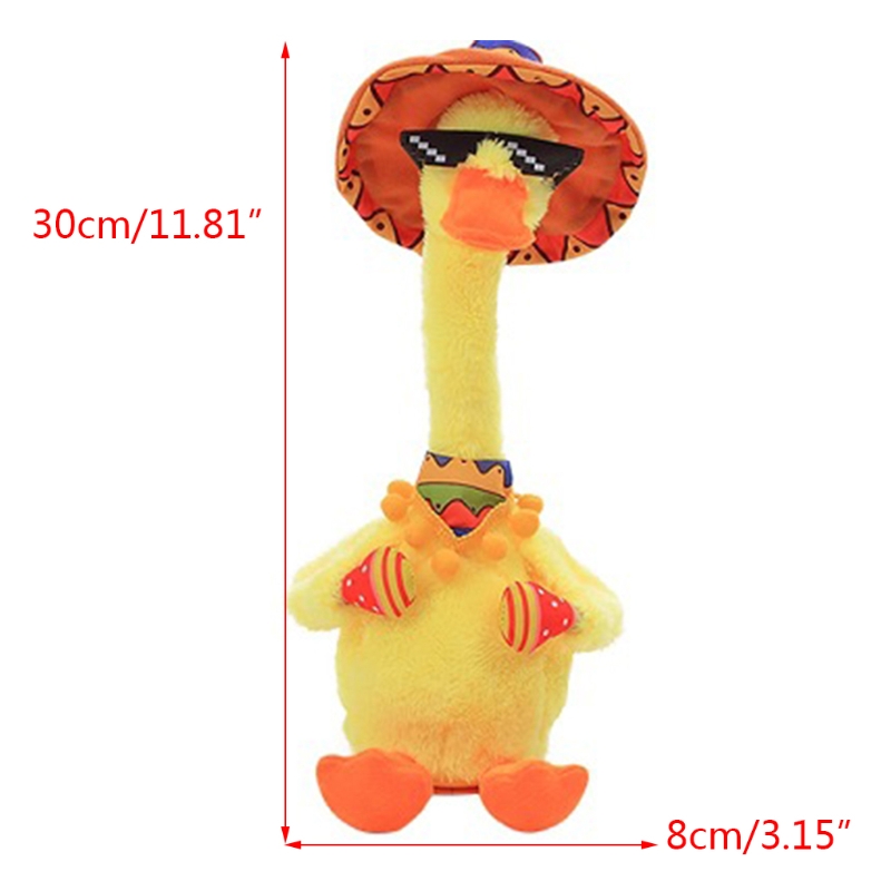Wiggling Dancing Duck ToySunglasses & Hat Style 유아용 조명 및 녹음 A2UB